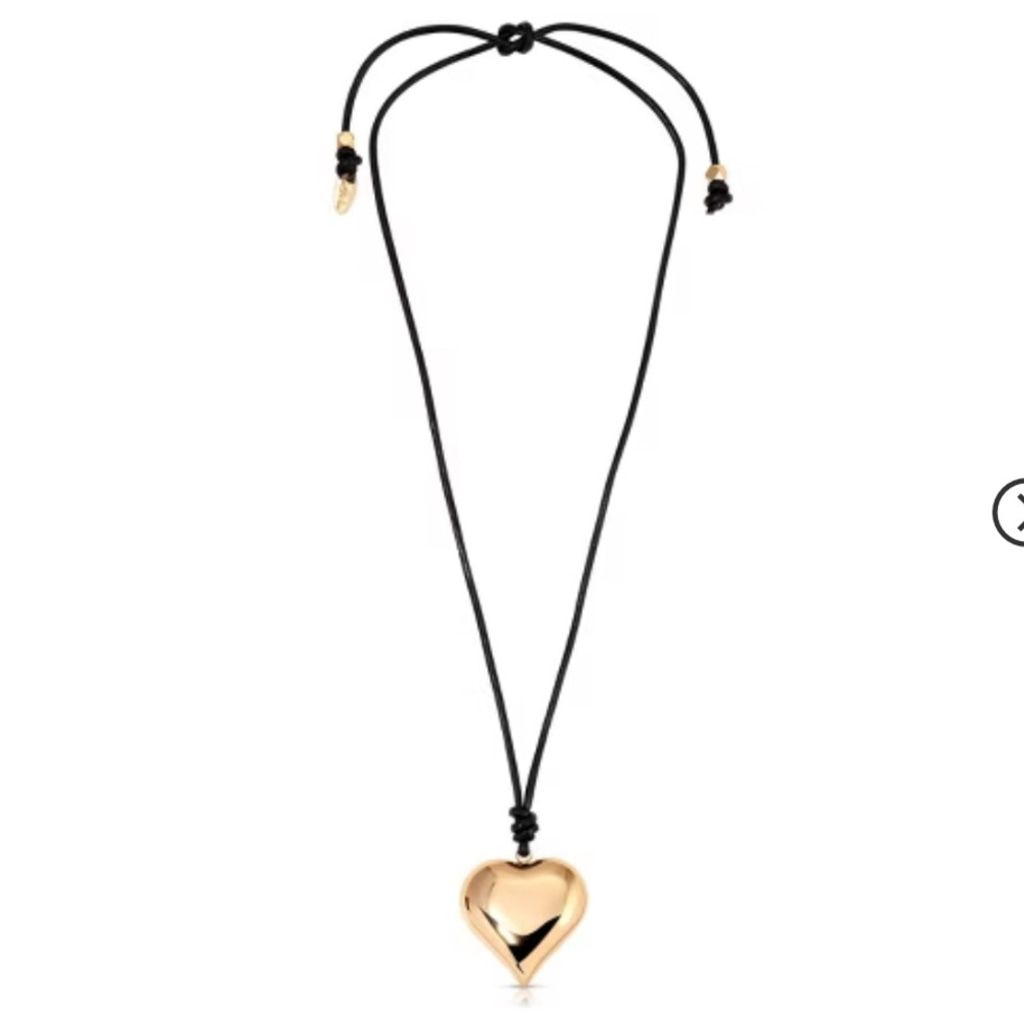 Ettika Gold Heart Pendant Adjustable Cord Necklace | Boho Chic Layering